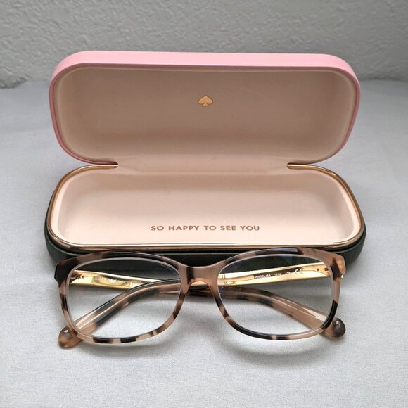 Kate Spade Eyeglasses Angelisa Pink Tortoise Shell with Case - Picture 1 of 6